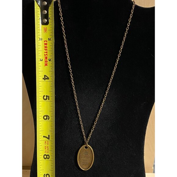 Vintage La Memoire Bronze Pendant Necklace With Engraving - Picture 4 of 4